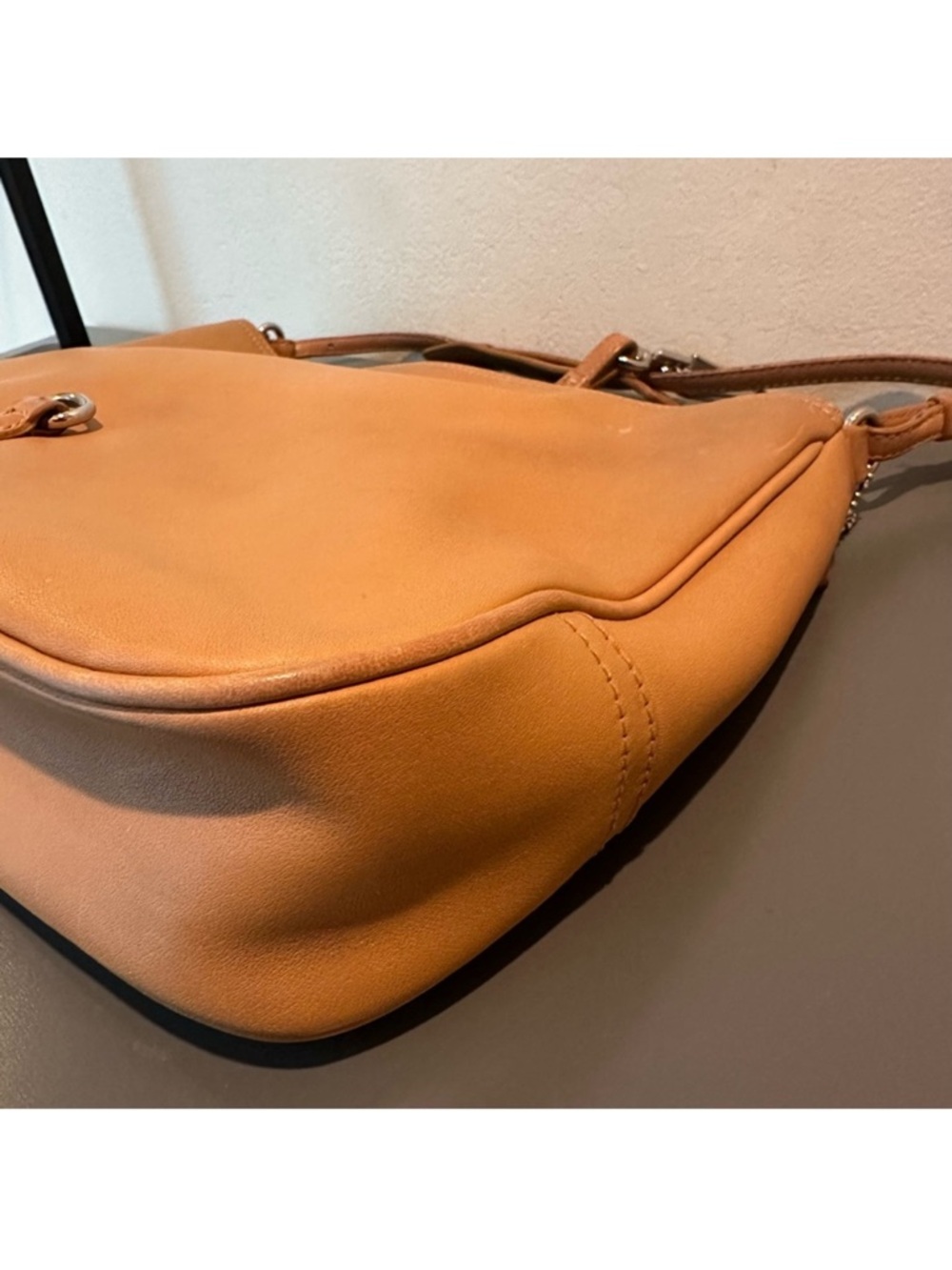 Coach Vintage Y2K Tan Leather Hampton clip Shoulder Bag style 7751 (2003) - Picture 8 of 14